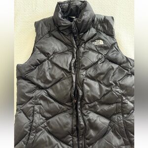 The North Face Puffer Vest Womens Large Black Full Zip Stand Collar Jacket